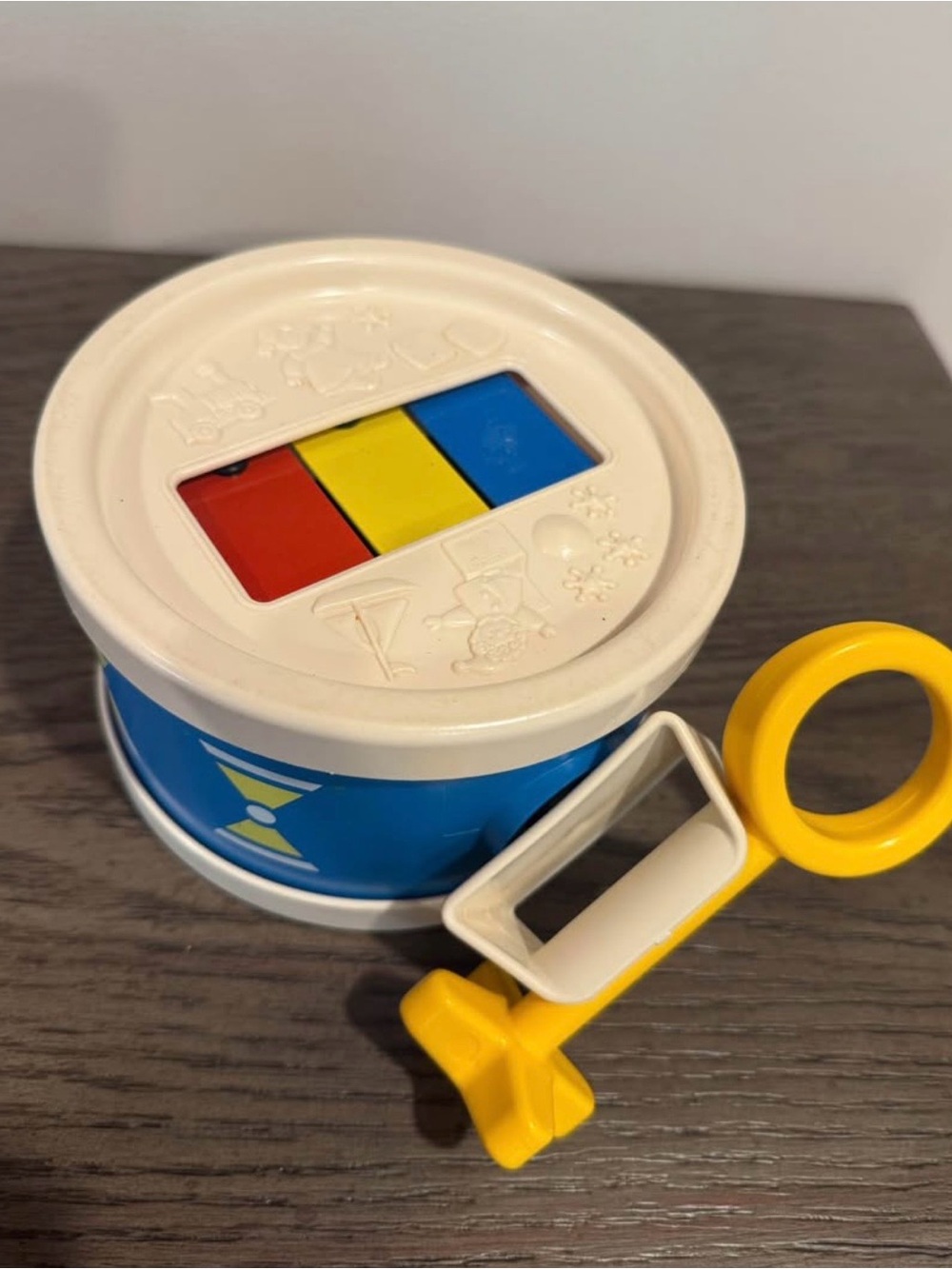 Vintage 1976 ~Fisher Price ~ Xylo Drum w/ Yellow Mallet Musical Toy